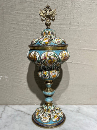Кубок серебряный с расписной эмалью, 1895 г