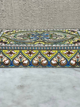 Шкатулка - коробка, серебро, эмаль, 20 век