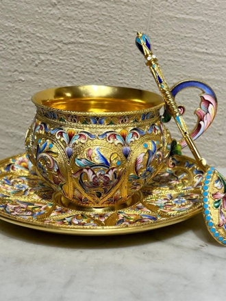 Комплект (Чайная пара с ложкой)