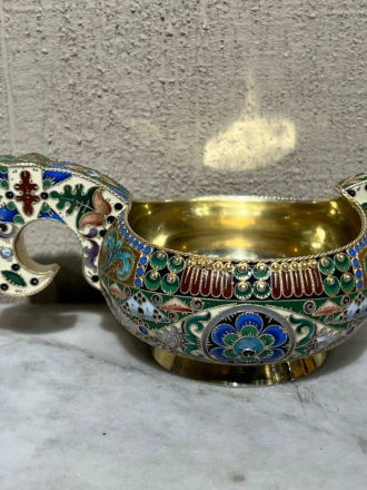 Ковш, фабрика Хлебникова, амальгама, 14,1 см, 235 грамм