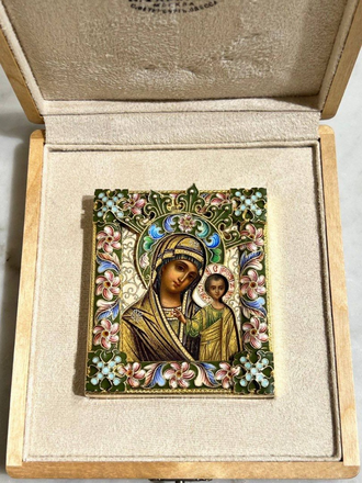 Икона Казанской Богоматери, серебро, 88 проба, 19 век