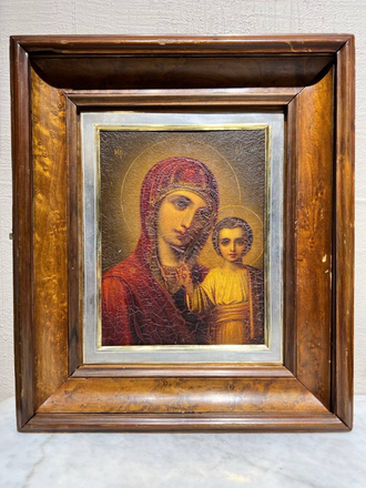 Икона Казанская Божья Матерь,оклад из серебра 84 пробы, Санкт-Петербург, 20 век