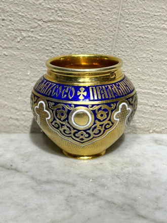 Изящная солонка из серебра с пословицей,19 век,91 проба